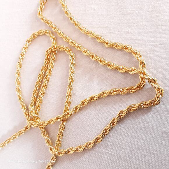 Ornate Mystery Locket Necklace Gold Tone Opera Length - Picture 7 of 14